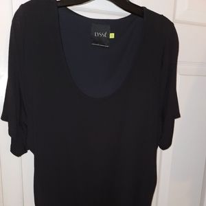 Black deep Uneckline Top